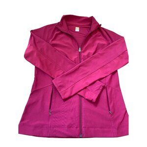 Lucy Womens PinkishRed Full-Zip Jacket With Front Pockets - Size M